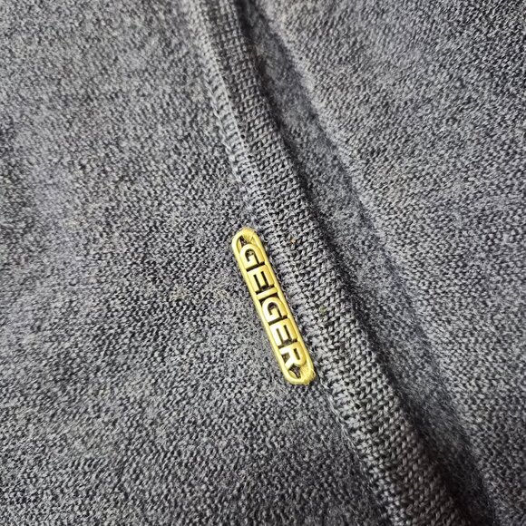 VTG Geiger Wool Coat Dark Blue Austrian Large Coin Buttons Classic Military - Picture 9 of 11